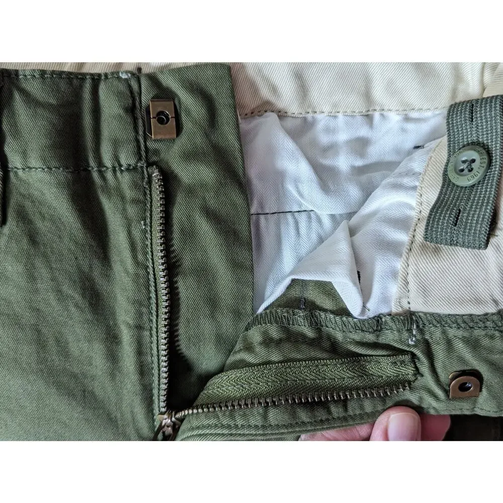 NWT Gap Kids Uniform Lived-In Khakis Size 6 Slim Cypress Green with Washwell